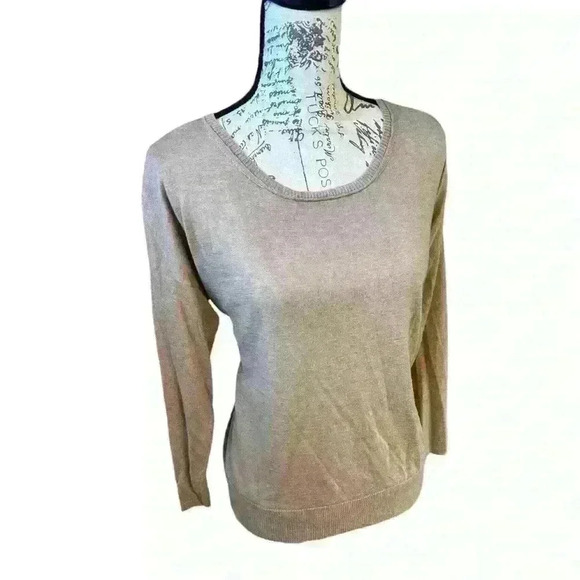 JOIE Crewneck sweater with eyelash lace underlay hem - Picture 2 of 7